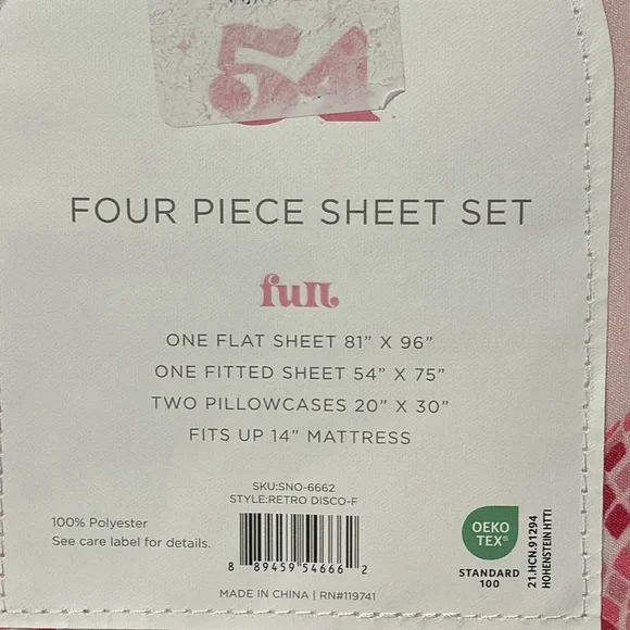 NWT! DISCO 54 FULL SIZE PINK DISCO BALL SHEET SET - Picture 6 of 7